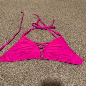 Bright pink bikini top